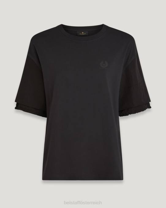 Belstaff Frauen Sol-T-Shirt PHND499 Kleidung Baumwolljersey schwarz