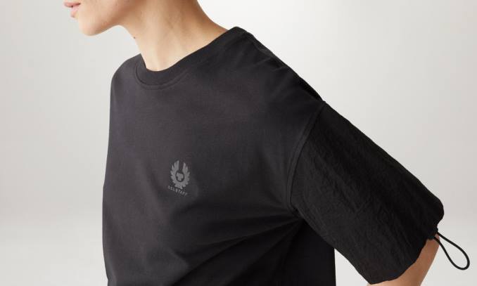 Belstaff Frauen Sol-T-Shirt PHND499 Kleidung Baumwolljersey schwarz