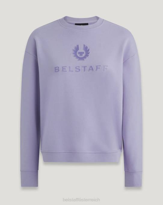 Belstaff Frauen charakteristischer Rundhalsausschnitt PHND511 Kleidung Baumwollvlies violett