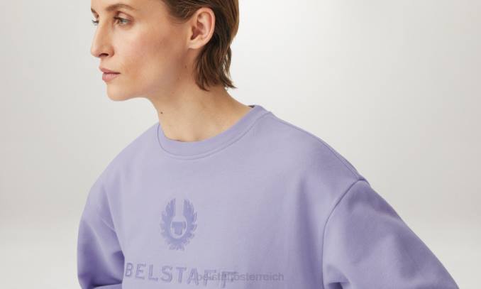 Belstaff Frauen charakteristischer Rundhalsausschnitt PHND511 Kleidung Baumwollvlies violett