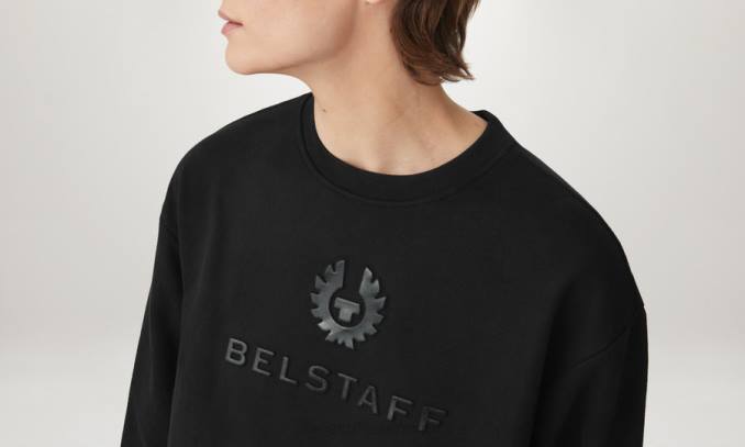 Belstaff Frauen charakteristischer Rundhalsausschnitt PHND512 Kleidung Baumwollvlies schwarz