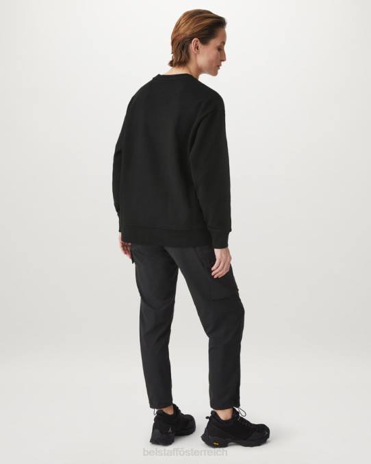 Belstaff Frauen charakteristischer Rundhalsausschnitt PHND512 Kleidung Baumwollvlies schwarz