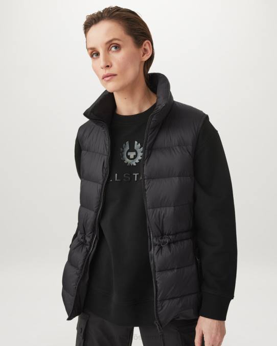 Belstaff Frauen charakteristischer Rundhalsausschnitt PHND512 Kleidung Baumwollvlies schwarz