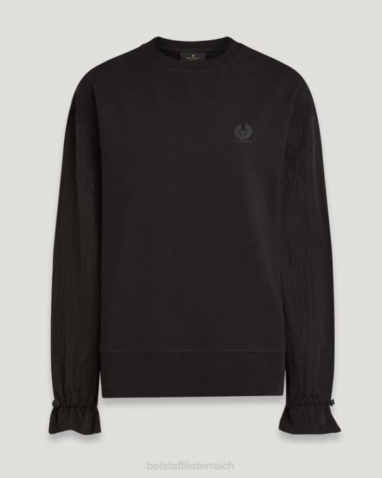 Belstaff Frauen gesundes Sweatshirt PHND507 Kleidung leichtes Fleece schwarz
