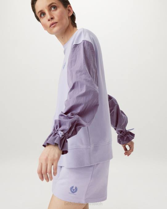 Belstaff Frauen Signature-Sweatshorts PHND520 Kleidung Baumwollvlies violett