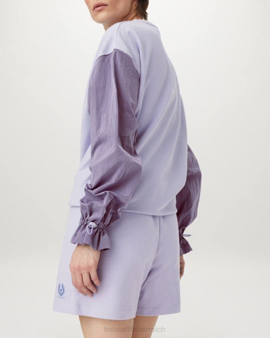 Belstaff Frauen Signature-Sweatshorts PHND520 Kleidung Baumwollvlies violett