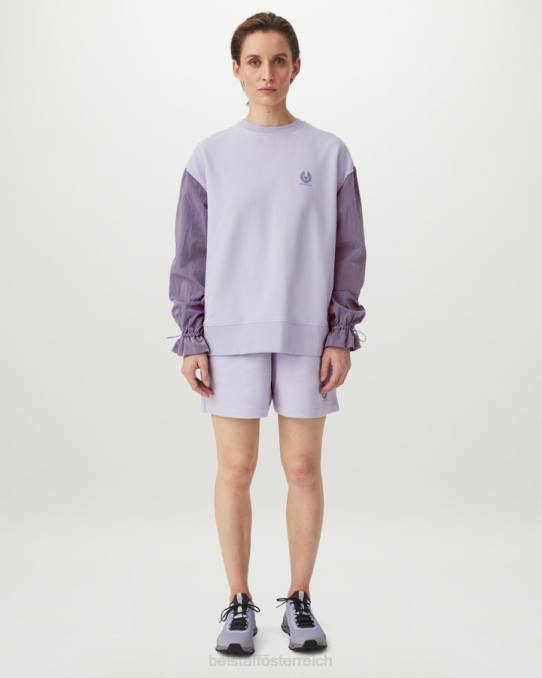 Belstaff Frauen Signature-Sweatshorts PHND520 Kleidung Baumwollvlies violett