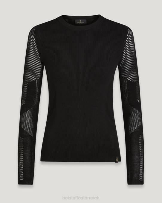 Belstaff Frauen Kai-Pullover mit Rundhalsausschnitt PHND515 Kleidung Baumwolle schwarz