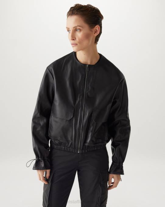 Belstaff Frauen Asteroidenjacke PHND469 Kleidung Plonge Nappa schwarz