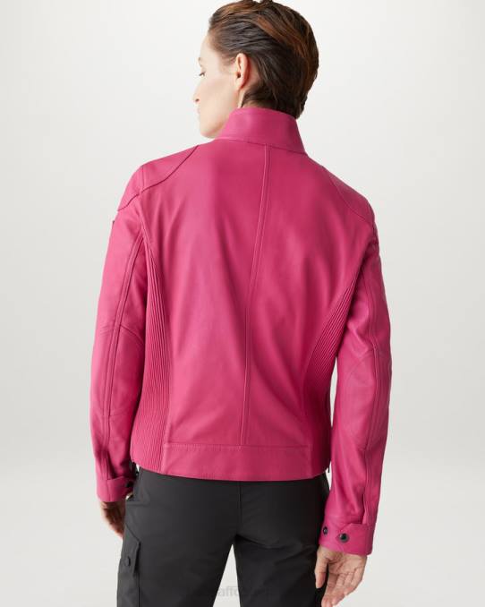 Belstaff Frauen Gangsterjacke PHND465 Kleidung mattes Nappa-Fuchsia-Rosa