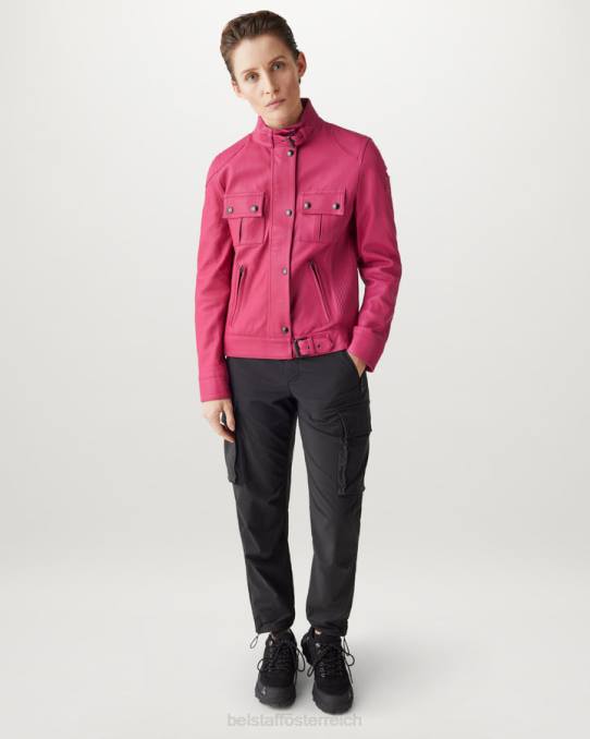 Belstaff Frauen Gangsterjacke PHND465 Kleidung mattes Nappa-Fuchsia-Rosa