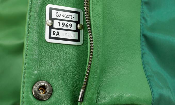 Belstaff Frauen Gangsterjacke PHND471 Kleidung Nappaleder graphgrün