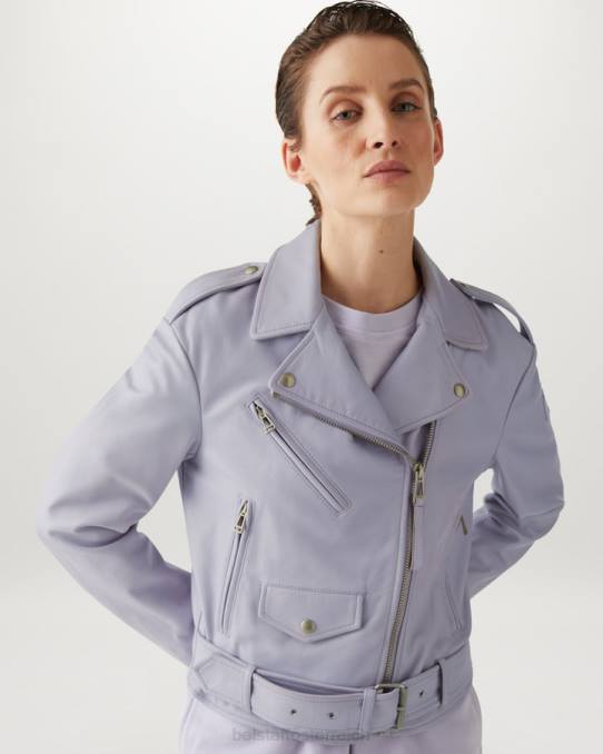 Belstaff Frauen Renegade-Jacke PHND466 Kleidung mattes Nappaviolett