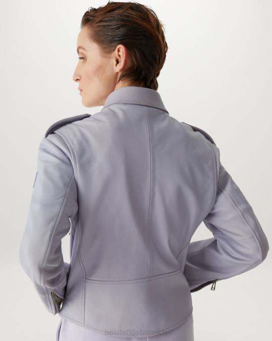 Belstaff Frauen Renegade-Jacke PHND466 Kleidung mattes Nappaviolett