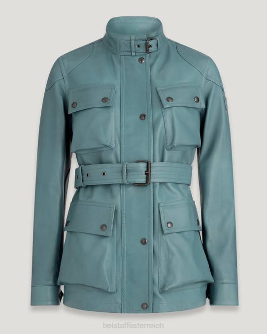 Belstaff Frauen Trialmaster Pantherjacke PHND470 Kleidung Nappaleder Arktisblau
