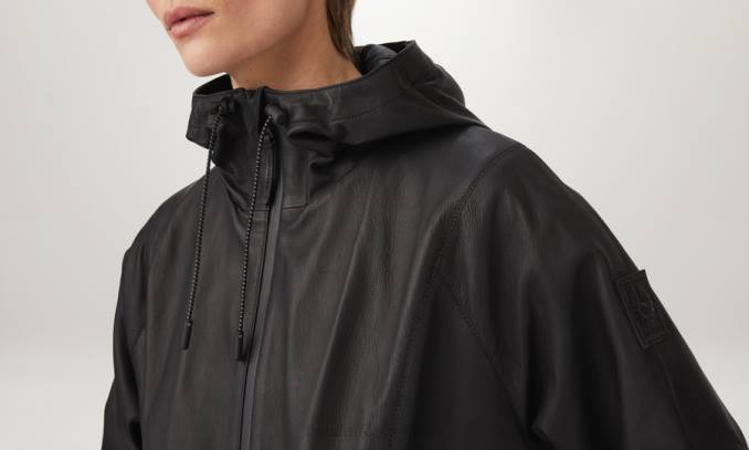 Belstaff Frauen transparente Jacke PHND464 Kleidung Fliegengewicht Nappa schwarz