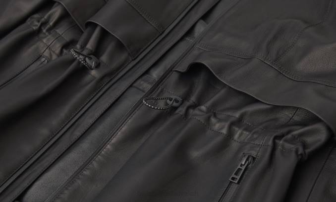 Belstaff Frauen transparente Jacke PHND464 Kleidung Fliegengewicht Nappa schwarz