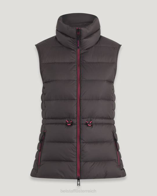 Belstaff Frauen Blitzfluchtweste PHND495 Kleidung Daunengefülltes Nylon Granitgrau/Neonrosa