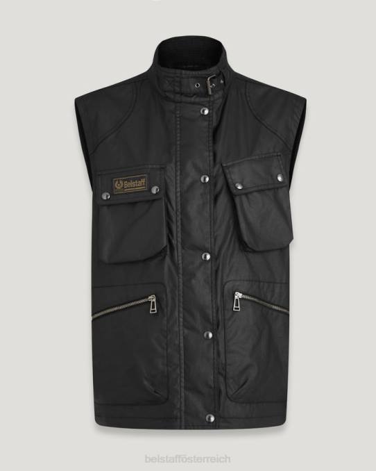 Belstaff Frauen Edition Weste PHND493 Kleidung gewachste Baumwolle schwarz