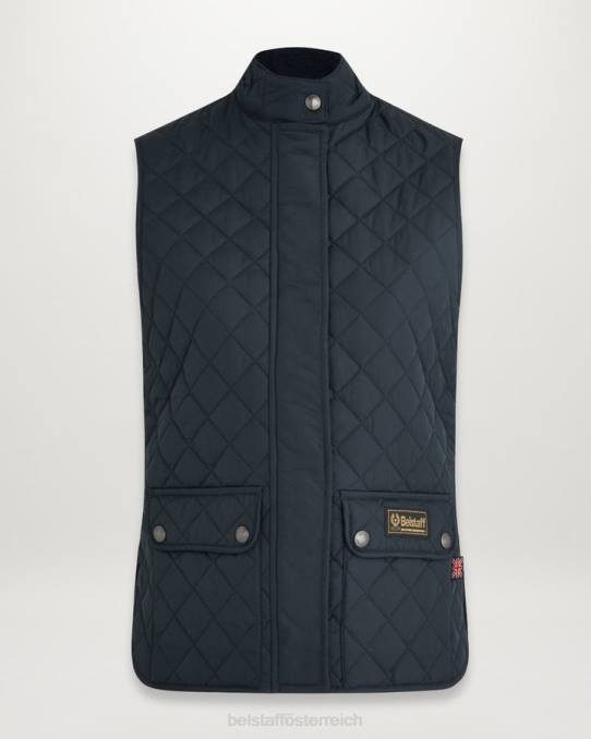 Belstaff Frauen Weste PHND497 Kleidung gestepptes recyceltes Nylon in Dunkelblau