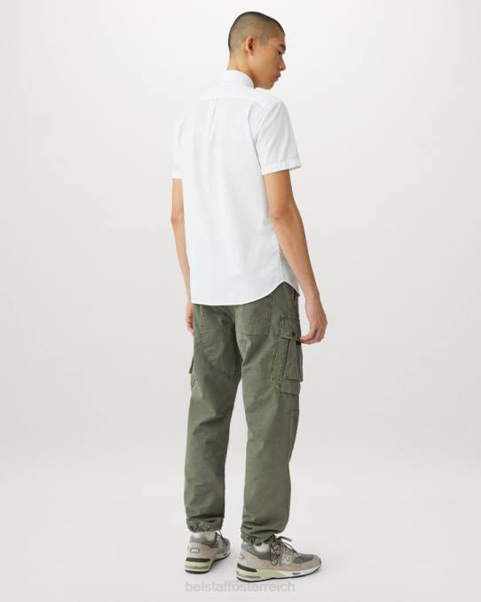 Belstaff Männer Pitch-Kurzarmshirt PHND130 Kleidung Baumwolltwill weiß