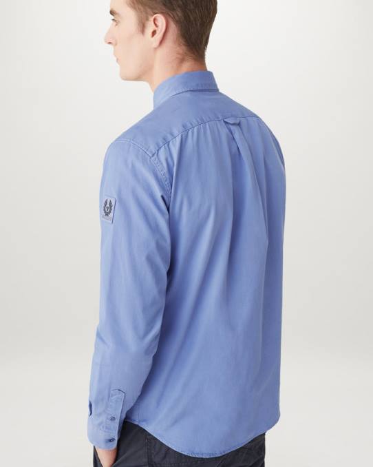 Belstaff Männer Pitch-Shirt PHND134 Kleidung Baumwolltwill lila
