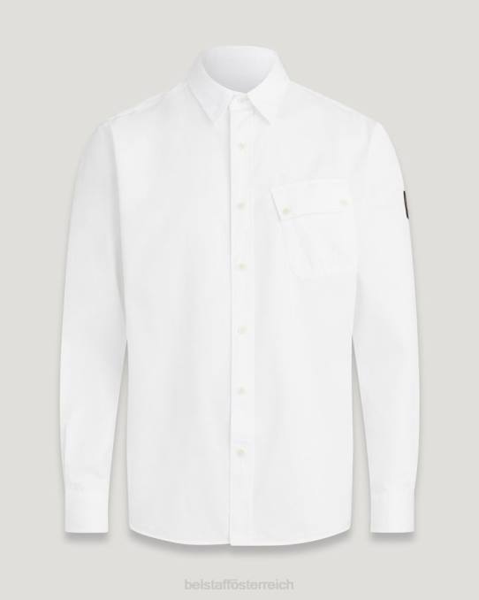 Belstaff Männer Pitch-Shirt PHND137 Kleidung Baumwolltwill weiß