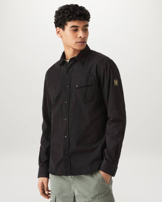 Belstaff Männer Pitch-Shirt PHND138 Kleidung Baumwolltwill schwarz