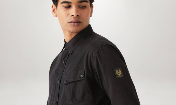 Belstaff Männer Pitch-Shirt PHND138 Kleidung Baumwolltwill schwarz