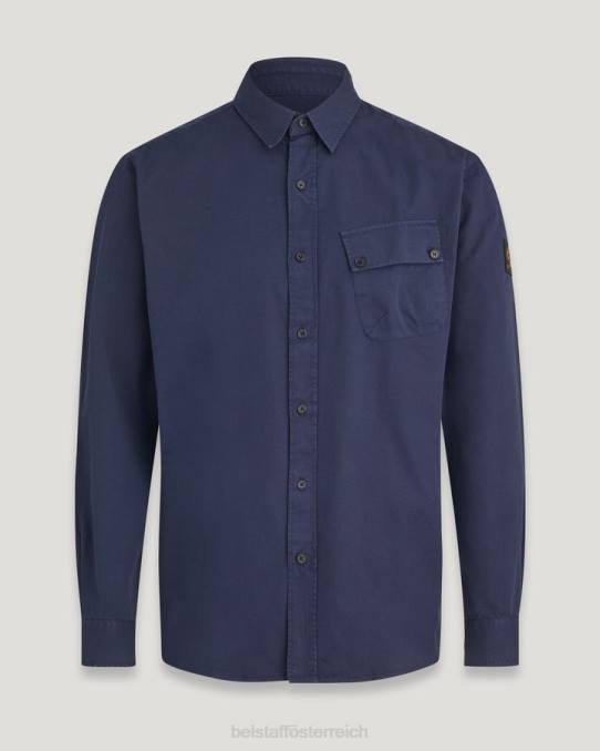 Belstaff Männer Pitch-Shirt PHND139 Kleidung Baumwolltwill, tiefes Marineblau
