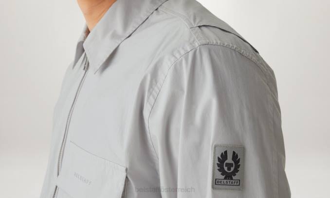 Belstaff Männer Tack-Shirt PHND129 Kleidung Baumwollpopeline perlgrau