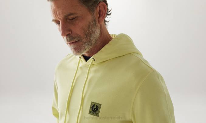 Belstaff Männer Kapuzenpullover PHND236 Kleidung Baumwollvlies zitronengelb