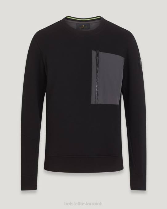 Belstaff Männer Radius-Sweatshirt PHND222 Kleidung Trockenes Baumwollvlies schwarz