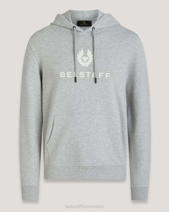 Belstaff Männer Signature-Hoodie PHND254 Kleidung Baumwollvlies altsilber meliert