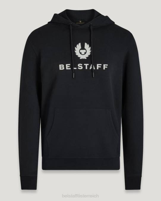 Belstaff Männer Signature-Hoodie PHND255 Kleidung Baumwollvlies schwarz
