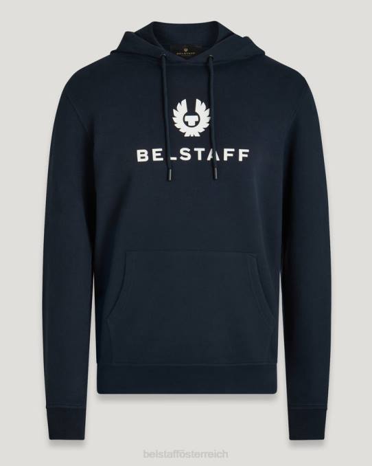 Belstaff Männer Signature-Hoodie PHND256 Kleidung Baumwollvlies, dunkle Tinte