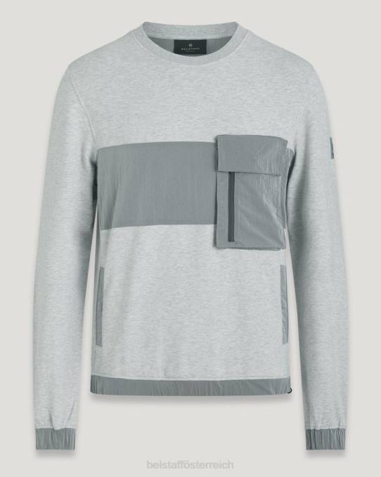 Belstaff Männer Spinnaker-Sweatshirt PHND223 Kleidung leichtes Fleece Altsilber
