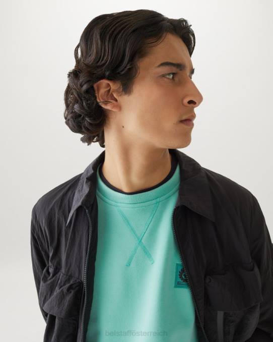 Belstaff Männer Sweatshirt PHND244 Kleidung Baumwollvlies ozeangrün