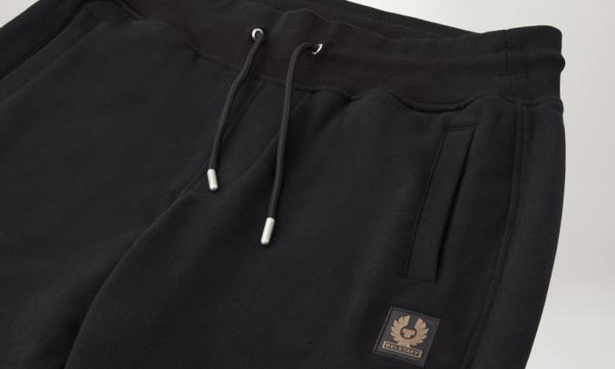 Belstaff Männer Jogginghose PHND319 Kleidung Baumwollvlies schwarz