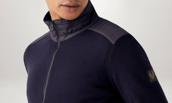 Belstaff Männer Kelby PHND291 Kleidung Merinowolle gewaschen, Marineblau
