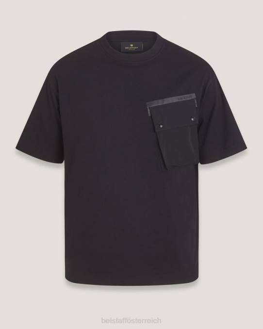 Belstaff Männer Flow-T-Shirt PHND171 Kleidung Baumwolljersey schwarz