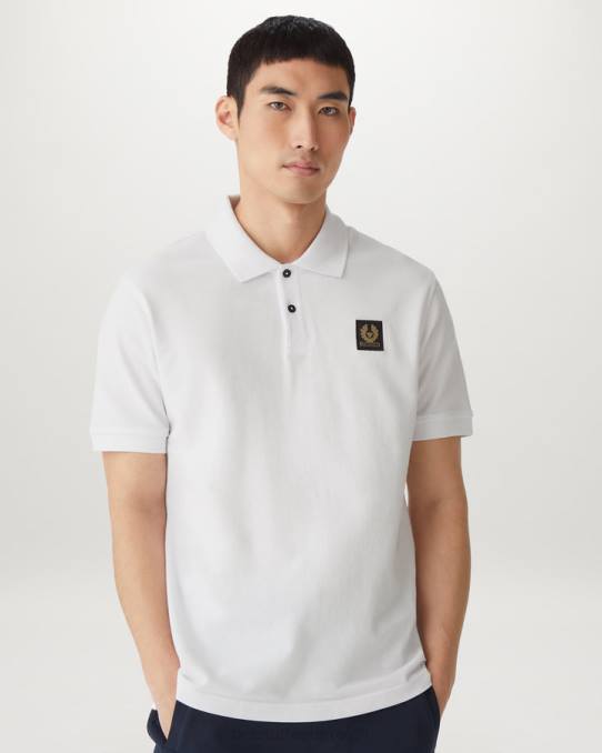 Belstaff Männer Polo PHND205 Kleidung Baumwoll-Piqué weiß