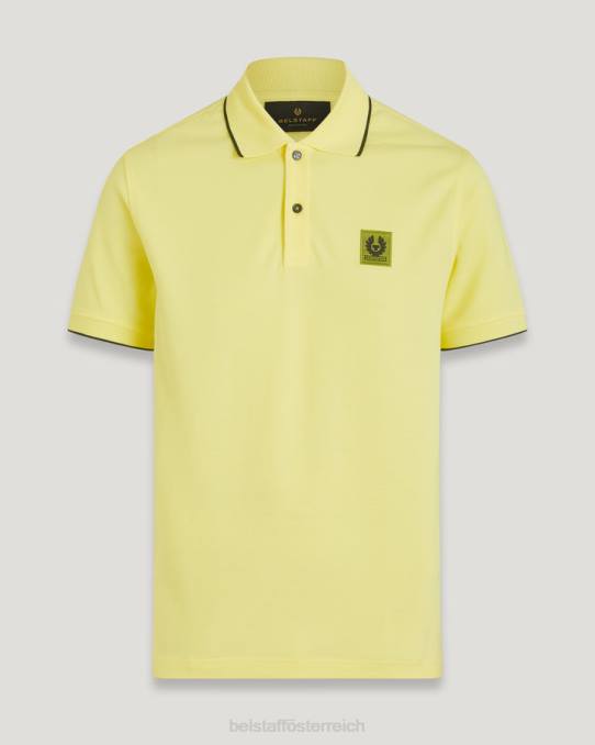 Belstaff Männer Poloshirt mit Spitzen PHND176 Kleidung Baumwollpiqué zitronengelb