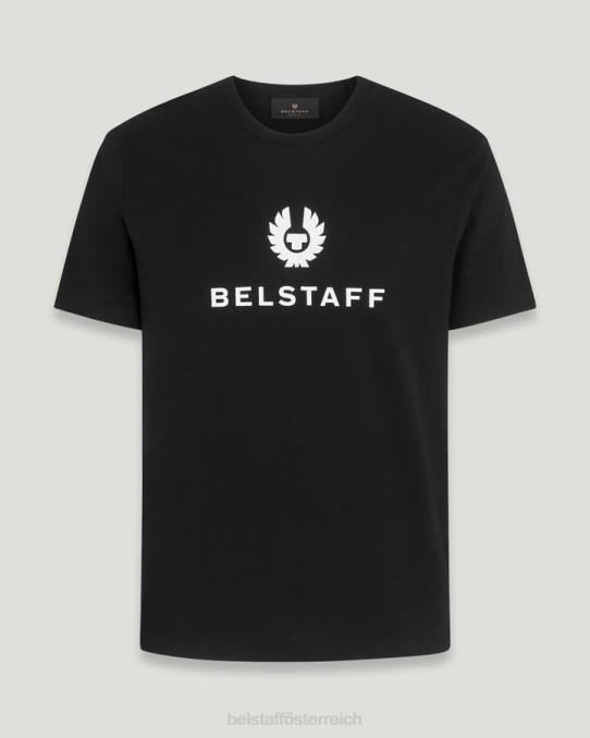Belstaff Männer Signature-T-Shirt PHND186 Kleidung Baumwolljersey schwarz