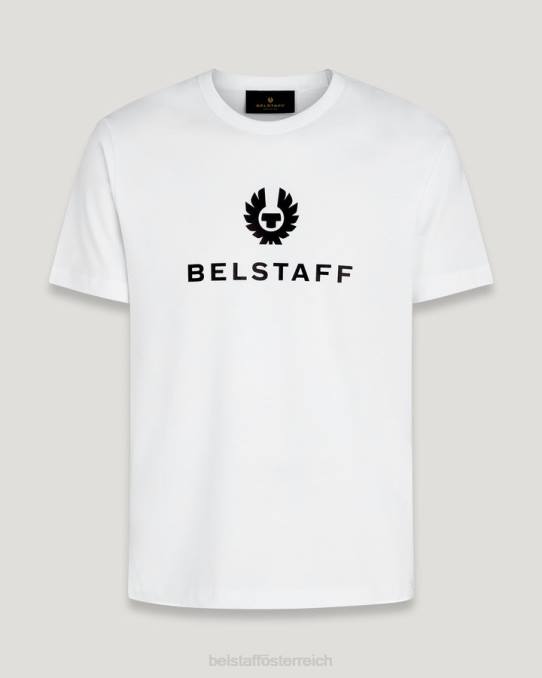 Belstaff Männer Signature-T-Shirt PHND189 Kleidung Baumwolljersey weiß