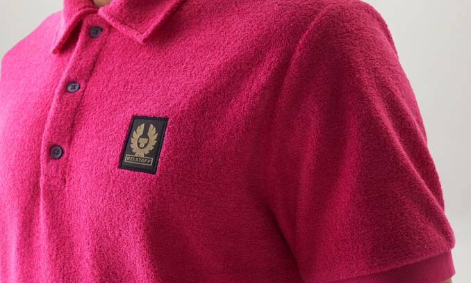 Belstaff Männer Tether-Polo PHND165 Kleidung Frottee fuchsiarosa