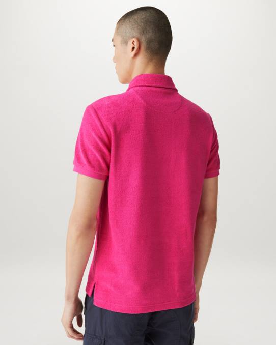 Belstaff Männer Tether-Polo PHND165 Kleidung Frottee fuchsiarosa