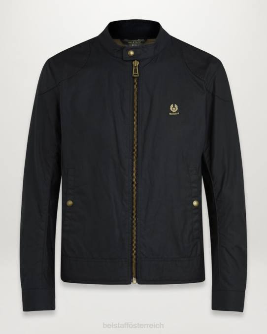 Belstaff Männer Kelland-Jacke PHND25 Kleidung gewachste Baumwolle schwarz