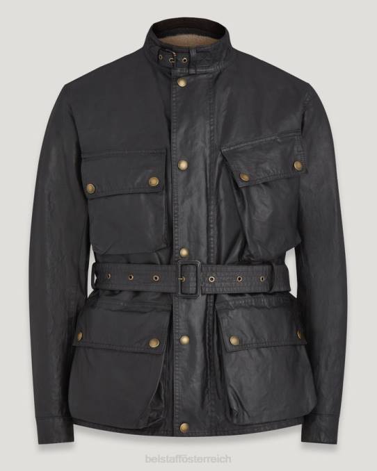 Belstaff Männer Trialmaster-Hommage PHND35 Kleidung Harzbeschichtete Baumwolle schwarz