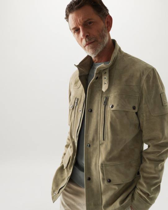 Belstaff Männer Diese Jacke PHND10 Kleidung Wildleder-Aloe